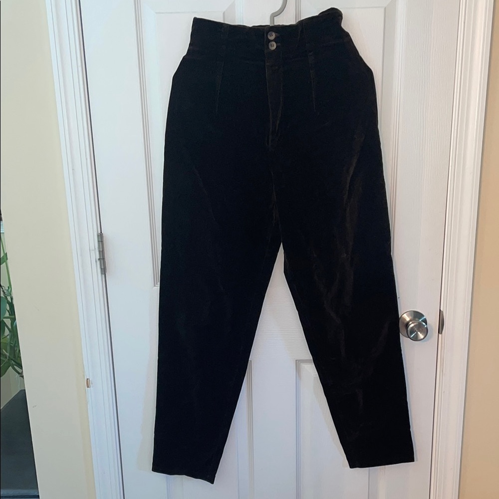Alberta Ferretti Brown Velvet Women's High Waist Dress Pants
